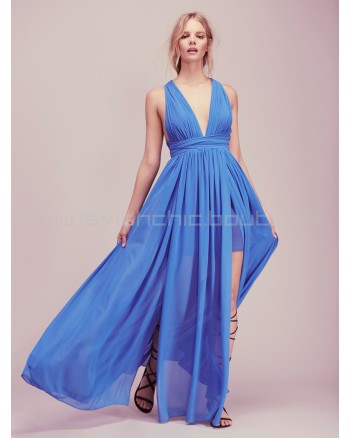 Free People Blue Athea Drape Maxi
